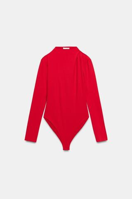 ZARA БОДИ СО СБОРКАМИ, КРАСНЫЙ