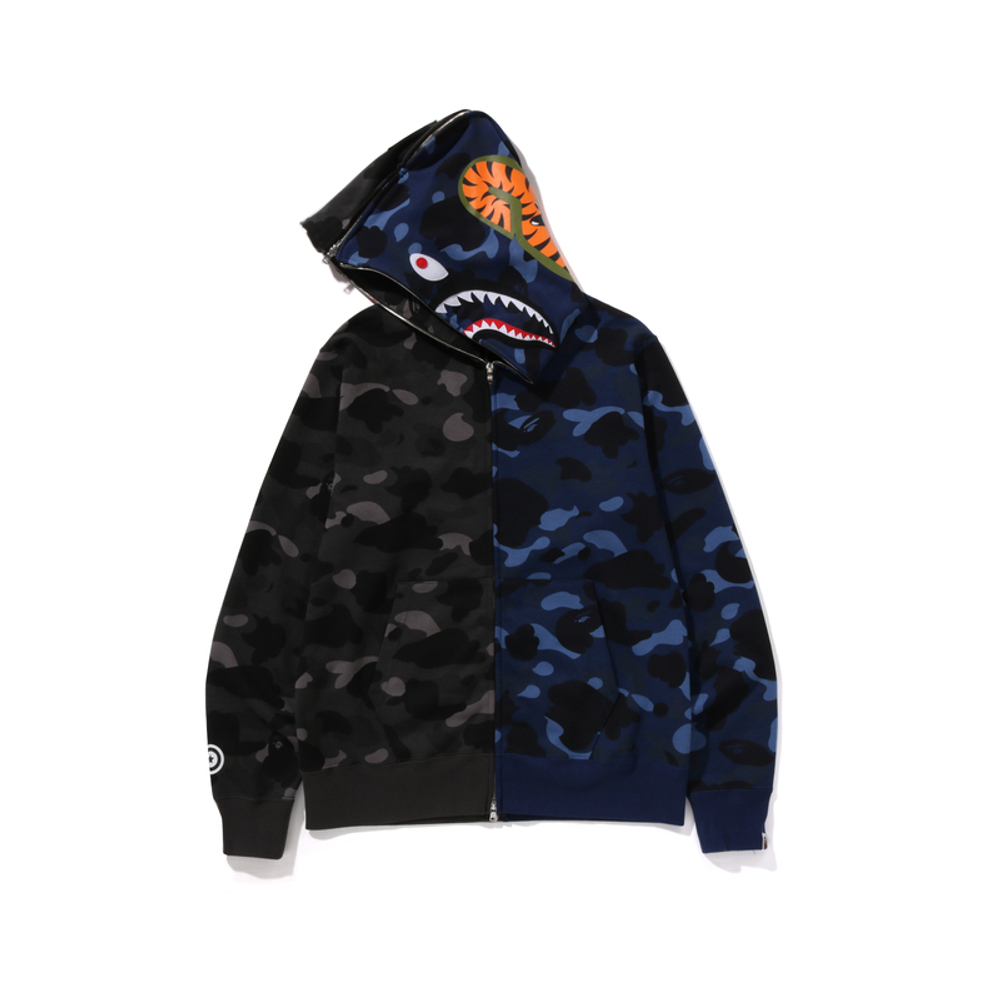 A Bathing Ape Color Camo 1 2 Shark Full Zip Худи черный синий