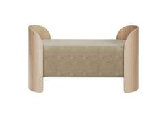 Банкетка Lagom 2 120 см (светло-бежевый FiberGuard, натуральный дуб)