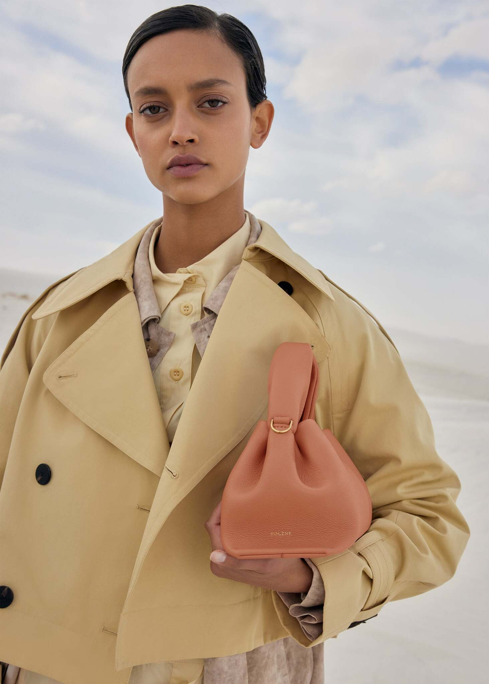 Сумка Polene Numéro Neuf Mini EDITION TEXTURED PEACH