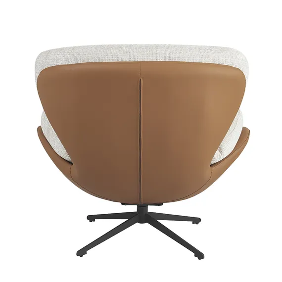 Кресло BLISS оранж/серый, экокожа, шенилл