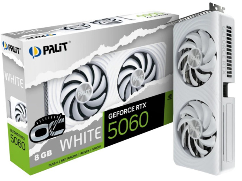 Видеокарта Palit GeForce RTX 5060 WHITE OC (NE75060U19P1-GB2063M)
