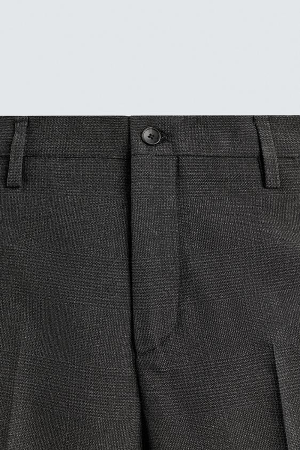 ZARA КОСТЮМНЫЕ БРЮКИ В КЛЕТКУ ИЗ РЕЛЬЕФНОЙ ТКАНИ, АНТРАЦИТОВО-СЕРЫЙ