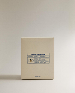 Zara Home Свеча ароматическая BERGAMOT & SANDALWOOD 155 г, растительный воск, аромат древесный, Зелёный