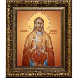 Михаил Каргополов, священномученик пресвитер. Икона на холсте.