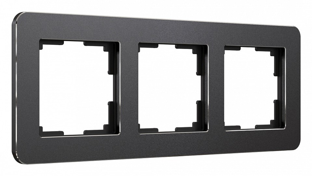 Рамка на 3 поста Werkel Platinum (черный алюминий) W0032608