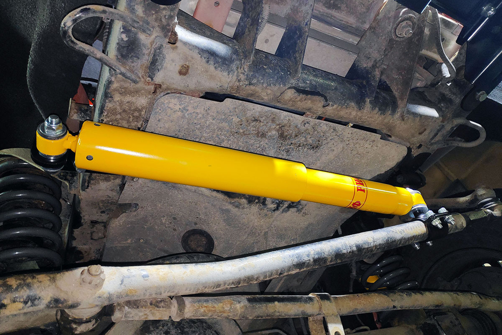 Демпфер рулевой с кронштейнами УАЗ Патриот, Профи 2019+ лифт 30-50 мм РИФ