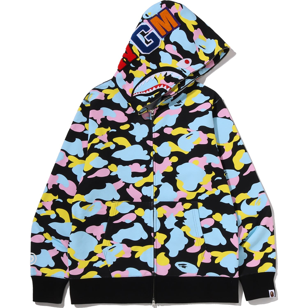 A Bathing Ape Bathing Ape Multi Camo Sweatshirts Cotton Long Sleeved Moderate No Fleece Lined Regular Edition Zip Closure 1m20 115 005