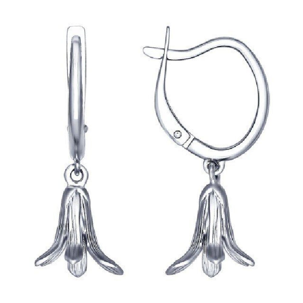 Серьги из серебра 925 с фианитом. Английский замок.