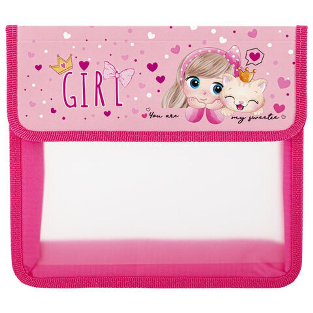 Папка для тетрадей ЮНЛАНДИЯ А5, пластик, 2 отделения, клапан на липучке, "Lovely friends", 270967