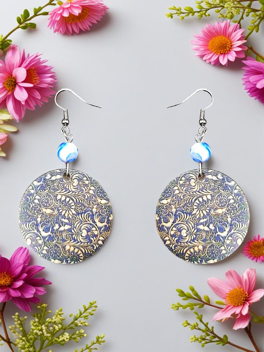 Серьги Гжель