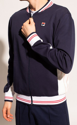 Мужская кофта теннисная Fila Settanta Track Jacket Men - black iris/blanc de blanc