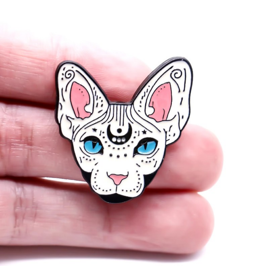 Значок металлический Сфинкс и луна, р-р 3,8см