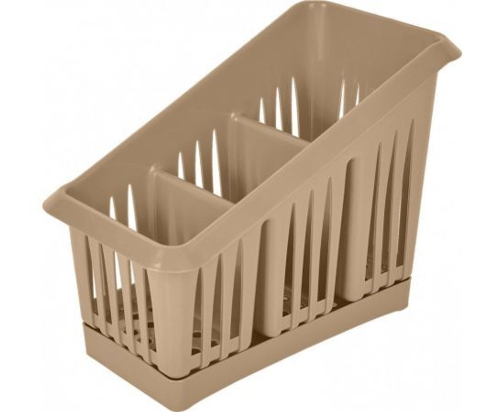 Сушилка для столовых приборов Plast Team 3х-секционная шоколадный мокко