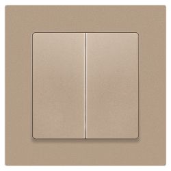 Переключатель Intro Accent 6-107-04 двойной, 10А-250В, IP20, СУ, AL/CU, шампань | Intro