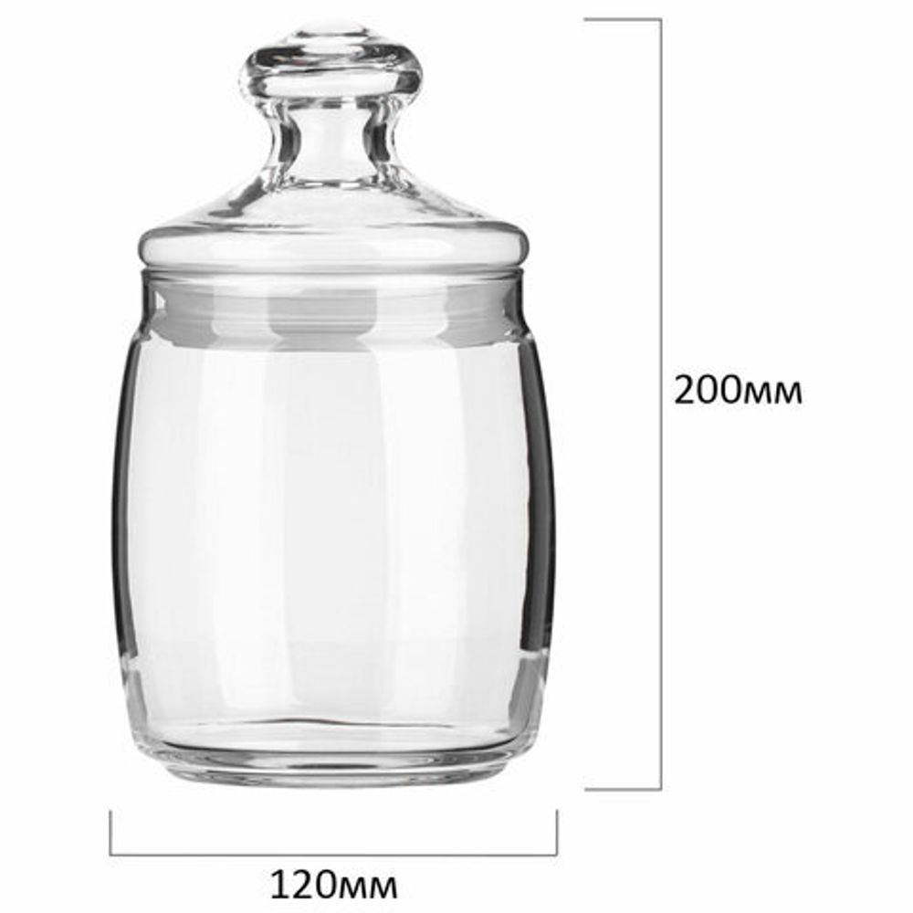 Банка для сыпучих продуктов, с крышкой, 920 мл, стекло, PASABAHCE "ЧЕШНИ", фирменная подарочная упаковка, 97560