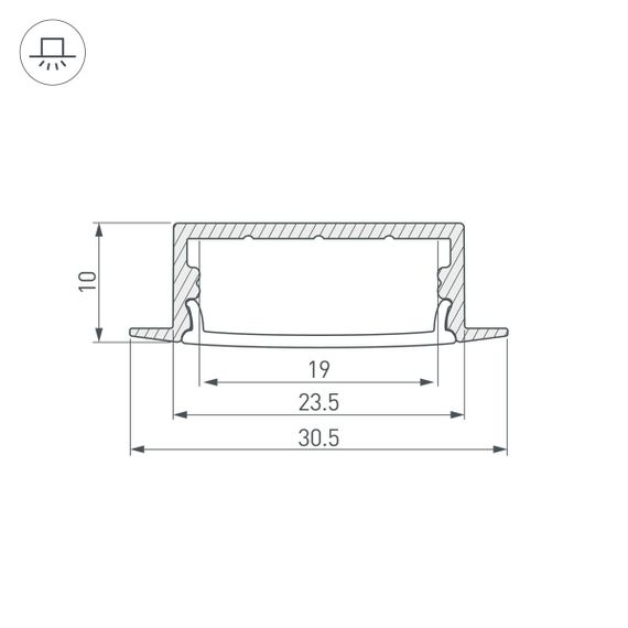 Профиль с экраном Arlight ARH-WIDE-F-H10-2000 ANOD+OPAL 036769