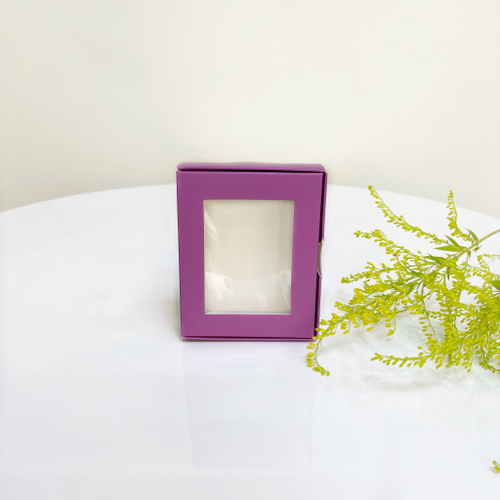 Коробка с окошком матовая ламинация цвет фиолетовый размер 10х8х3 см