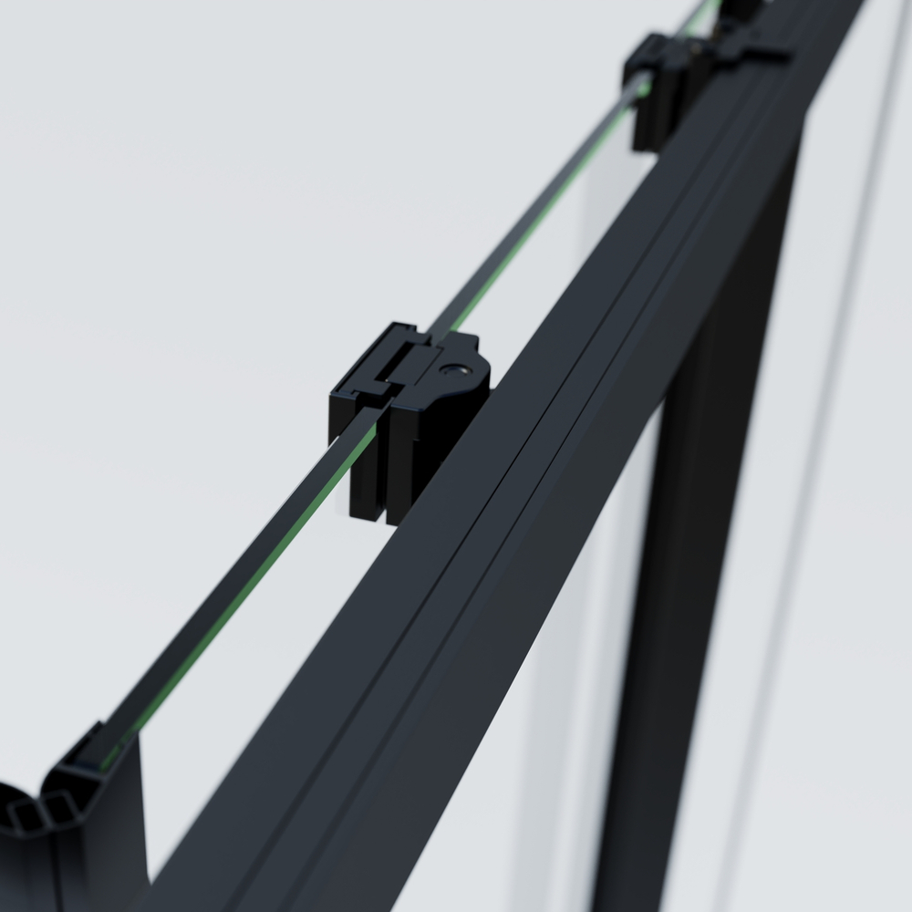 Душевой уголок Soft 2 VSS-3SO2900CLB, 900*900, черный, стекло прозрачное