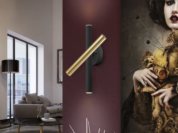 Настенный светильник Varas 3L золотой/черный