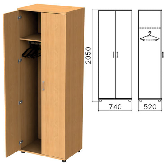 Шкаф для одежды "Монолит", 740х520х2050, цвет бук бавария, ШМ50.1