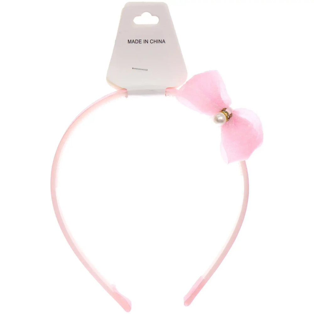 Ободок для волос детский на блистере «РОЗОВОЕ ОБЛАКО», жемчужинка, микс 6 цветов, 1см