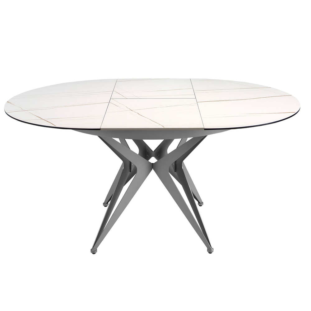 Круглый раздвижной обеденный стол Angel Cerda 1119/MC22018DT из мраморной керамики и стали