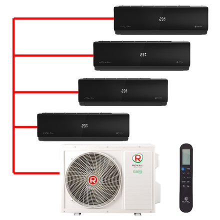 Мульти сплит-система Royal Clima серии ATTICA NERO (4 внутр. блока, 100м2)