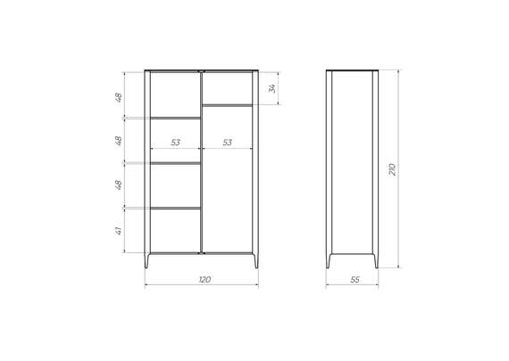 Шкаф Type 2-х створчатый 210х120 см (молочный)