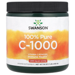 Swanson, 100% Pure C-1000, витамин C в порошке, 454 г (16 унций)