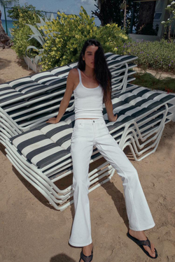 ZARA ДЖИНСЫ TRF BOOTCUT С НИЗКОЙ ПОСАДКОЙ, БЕЛЫЙ