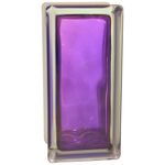 Стеклоблок Vitrablok Половинка Аметист Волна 19x9x8 - окрашенный внутри