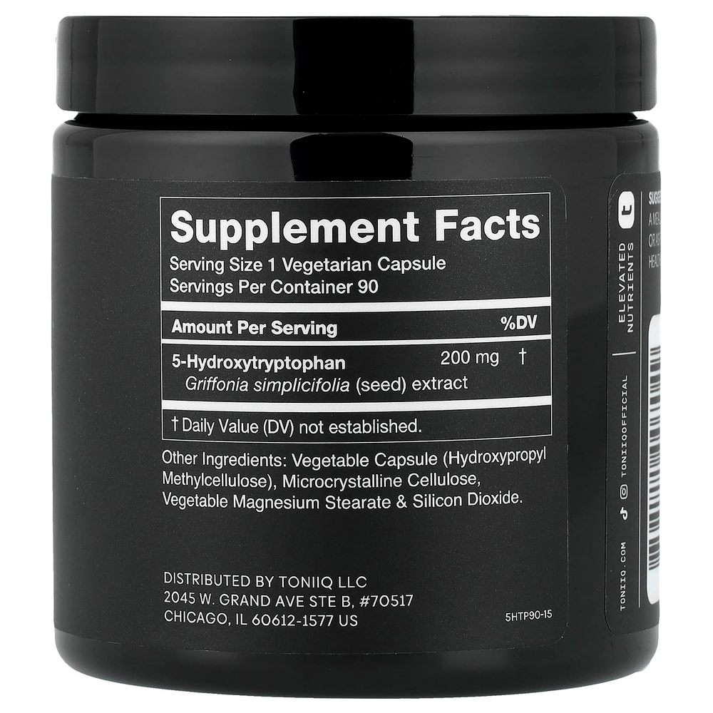 Toniiq, 5-HTP, 90 капсул (200 мг в 1 капсуле)