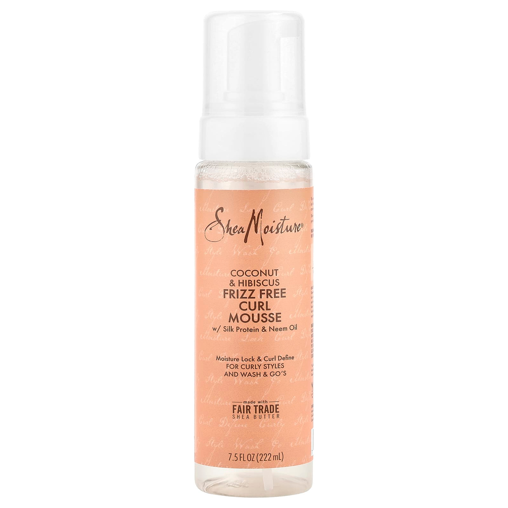 SheaMoisture, разглаживающий мусс для вьющихся волос, кокос и гибискус, 222 мл (7,5 жидк. унций)