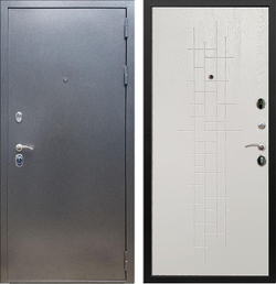 Входная металлическая дверь RеX (РЕКС) 11 Антик серебро / ФЛ-289 Белый ясень