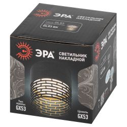 Светильник настенно-потолочный спот ЭРА OL53 BK под лампу GX53 черный IP20 | Накладные светильники