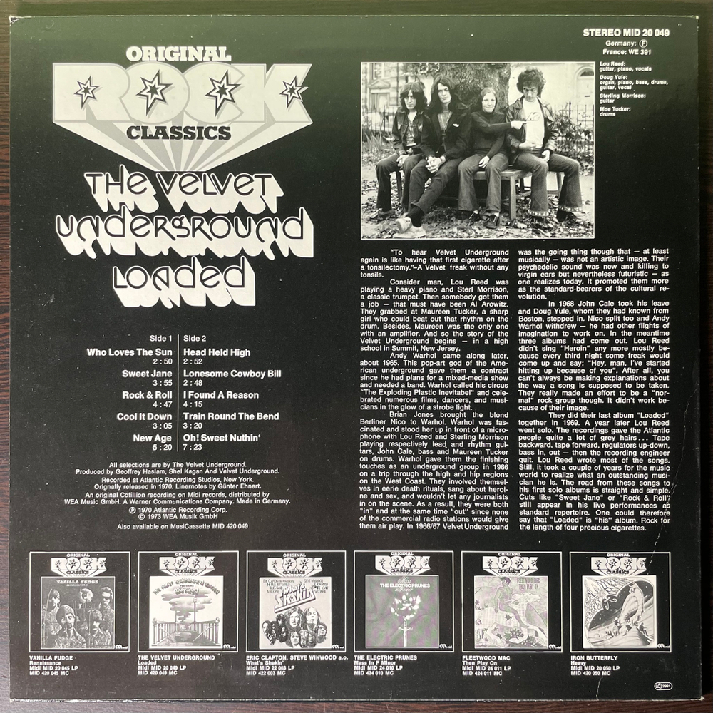 The Velvet Underground Featuring Lou Reed ‎– Loaded (Германия)