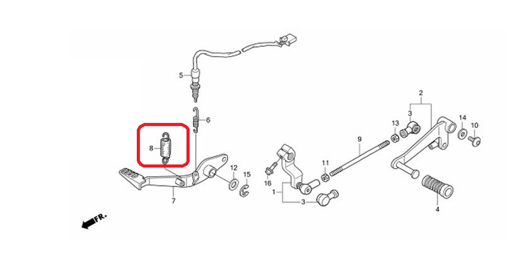 46513-KYJ-900. SPRING ASSY., BRAKE PEDAL. HONDA