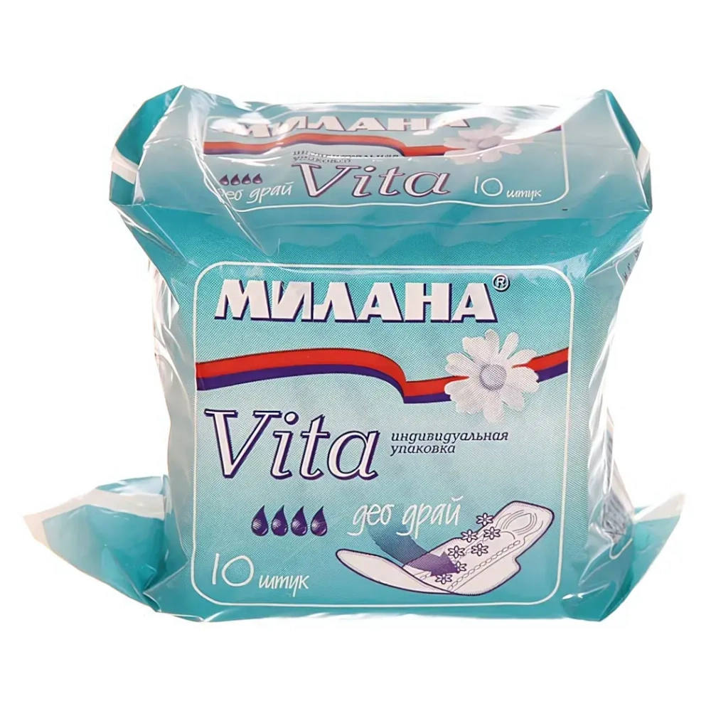 Прокладки женские МИЛАНА Vita Део Драй 10 шт