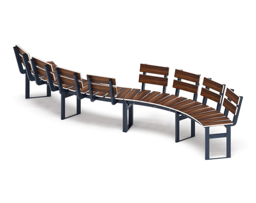 Скамья Модульная радиальная (темный дуб) МФ 42.01.22 (под анкера)