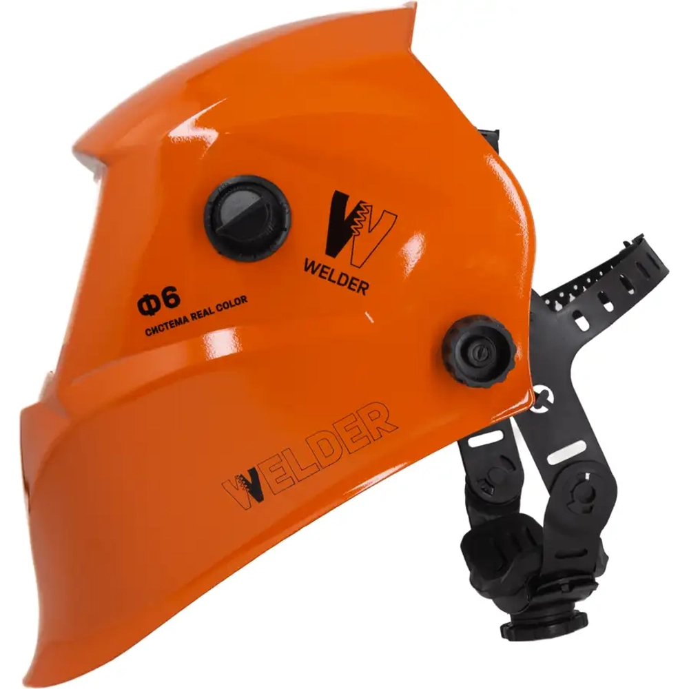 Маска сварочная WELDER PRO Ф6 Хамелеон 93x43 мм, DIN 4/9-13 (Внеш. регул), оранжевая WDP-Ф6-П оранж
