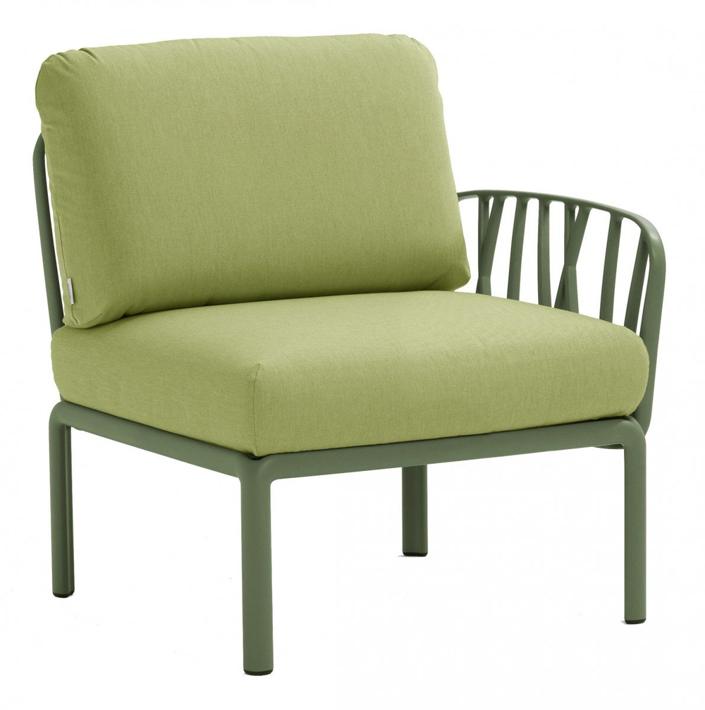 Модуль правый/левый пластиковый с подушками Nardi Komodo Elemento Terminale DS/SX, агава, авокадо