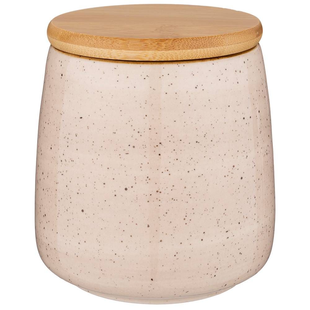 БАНКА С ДЕРЕВЯННОЙ КРЫШКОЙ BRONCO "NATURE" 13*12 СМ 900 МЛ КРЕМОВАЯ (КОР=24ШТ.)