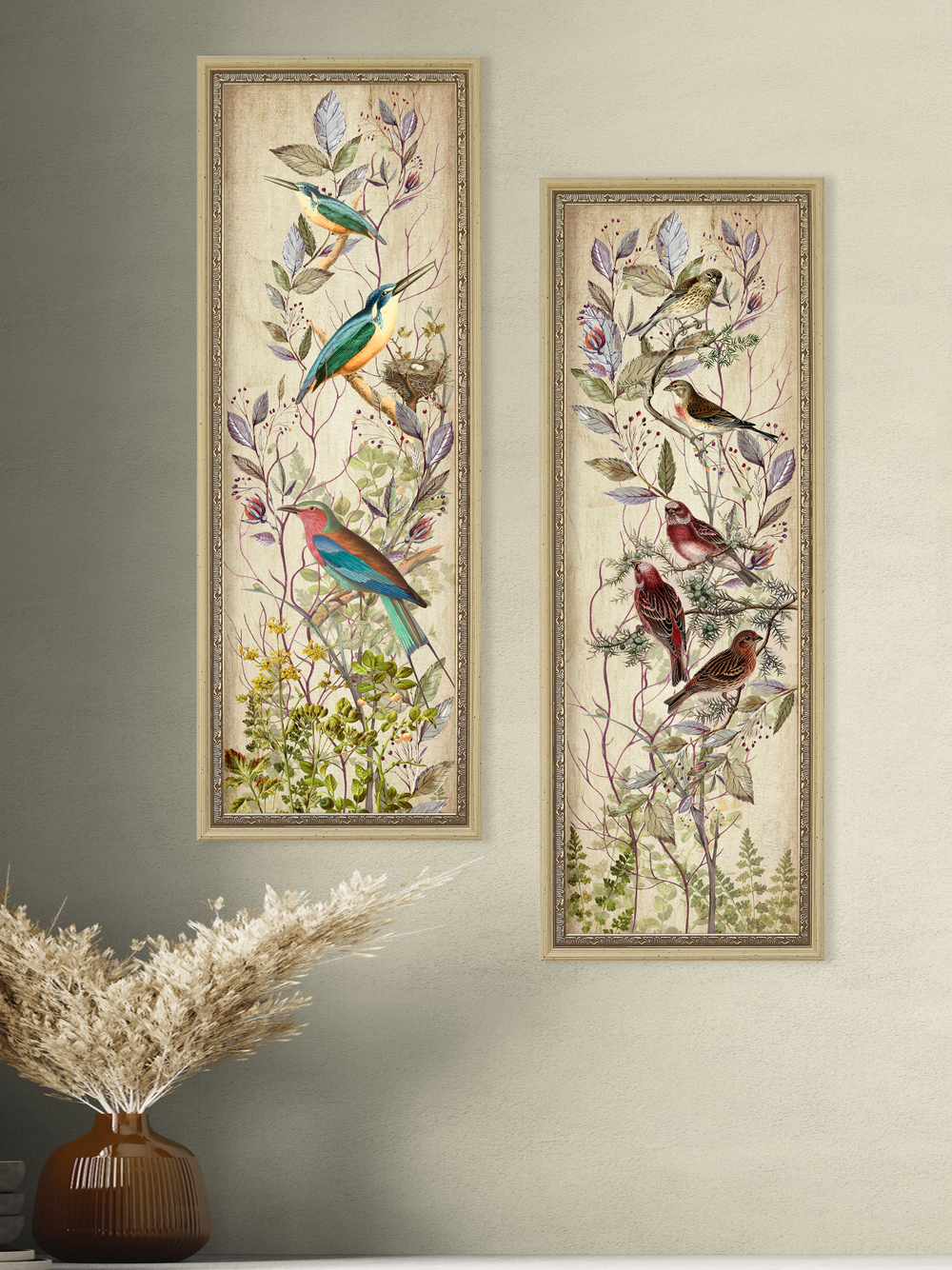 Картины на стену для интерьера в раме набор 2 шт 19*51 см