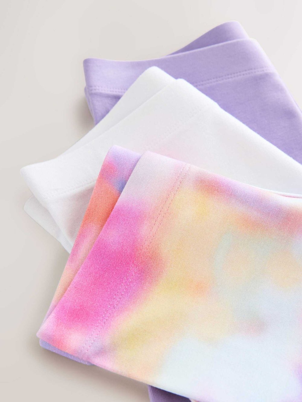 Шорты-велосипедки для девочки Next AH9-732, 3 шт., Розовый, Сиреневый, Белый