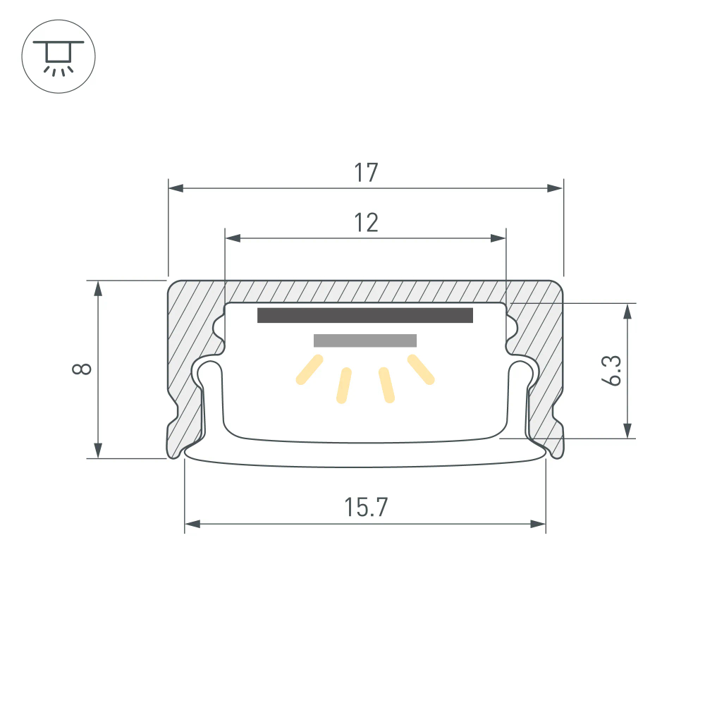 Профиль LINE-1708-2000 ANOD OLIVE GREY (Arlight, Алюминий) 038439