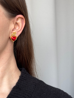 Клипсы с красными сердечками Sonia Rykiel