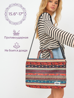 Сумка для ноутбука 15,6" и 17" с ремнем на плечо и 3 отделениями (Бохо)