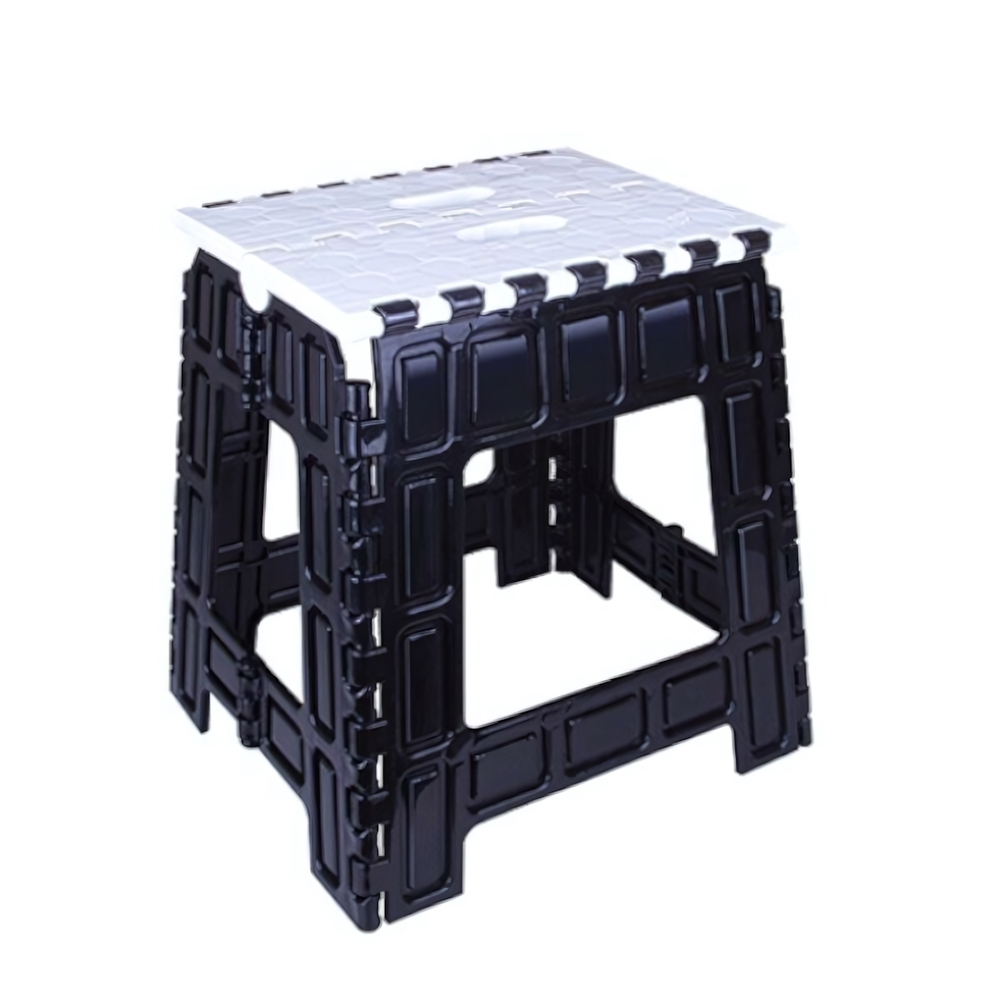 Табурет складной средний черный-белый