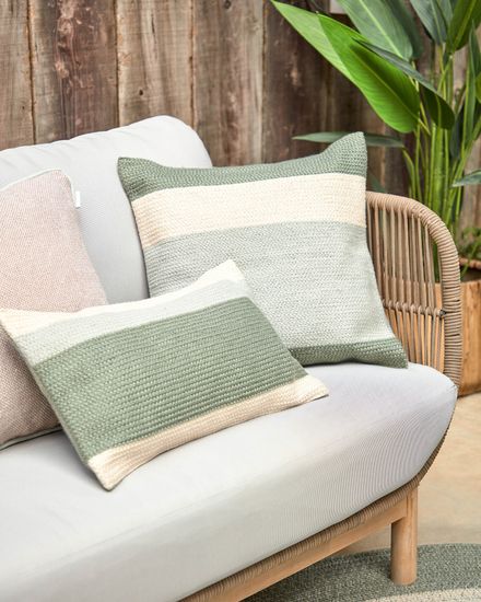 3-местный диван Catalina из бежевой веревки и массива акации